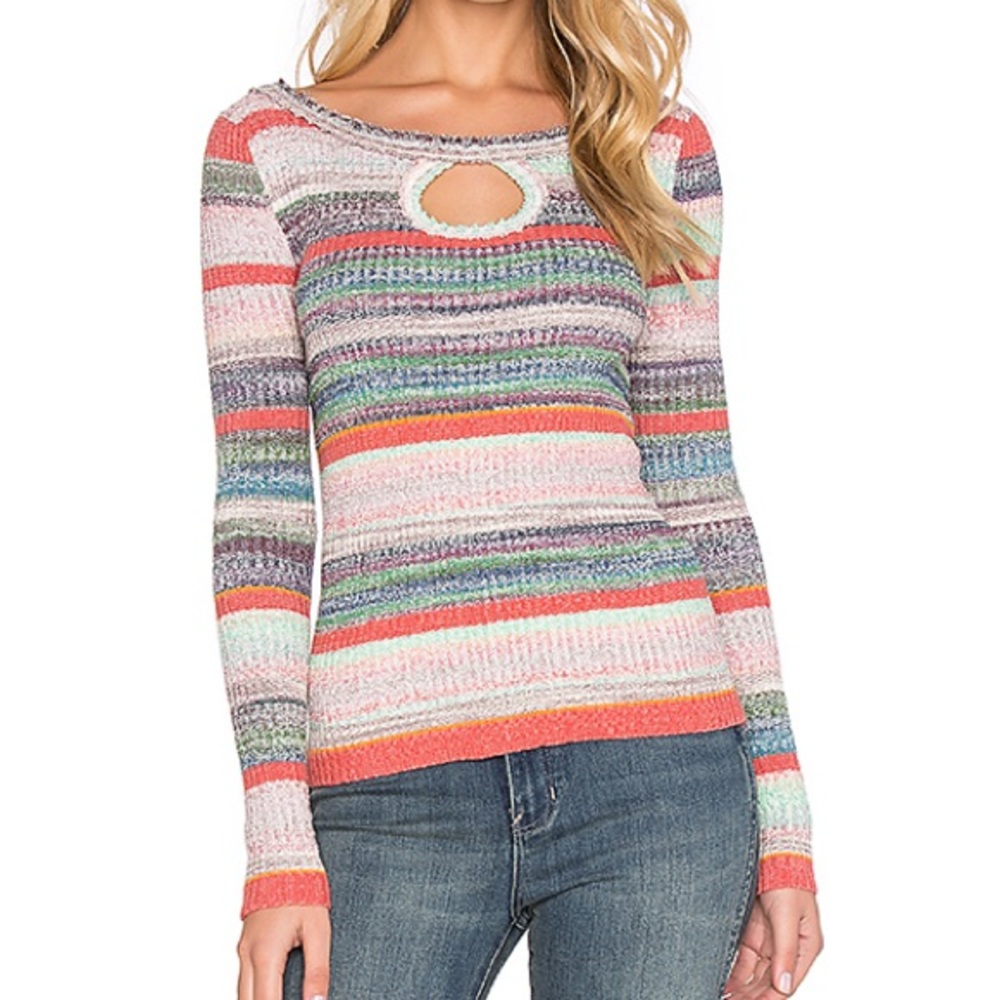 Free People Sunshine Daydream Keyhole Sweater (EUC)